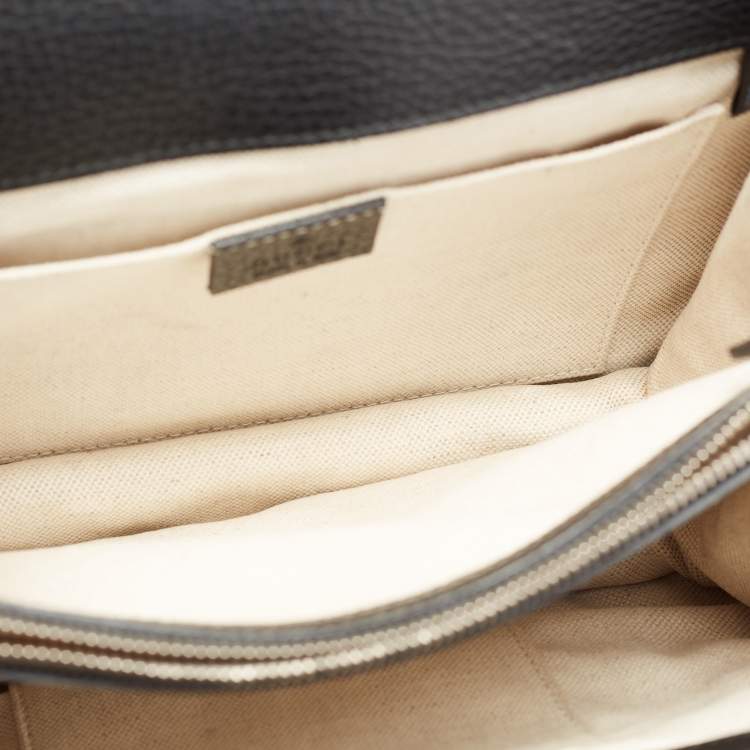 مملوكة مسبقًا Gucci Black Leather Dionysus Bamboo Top Handle Bag