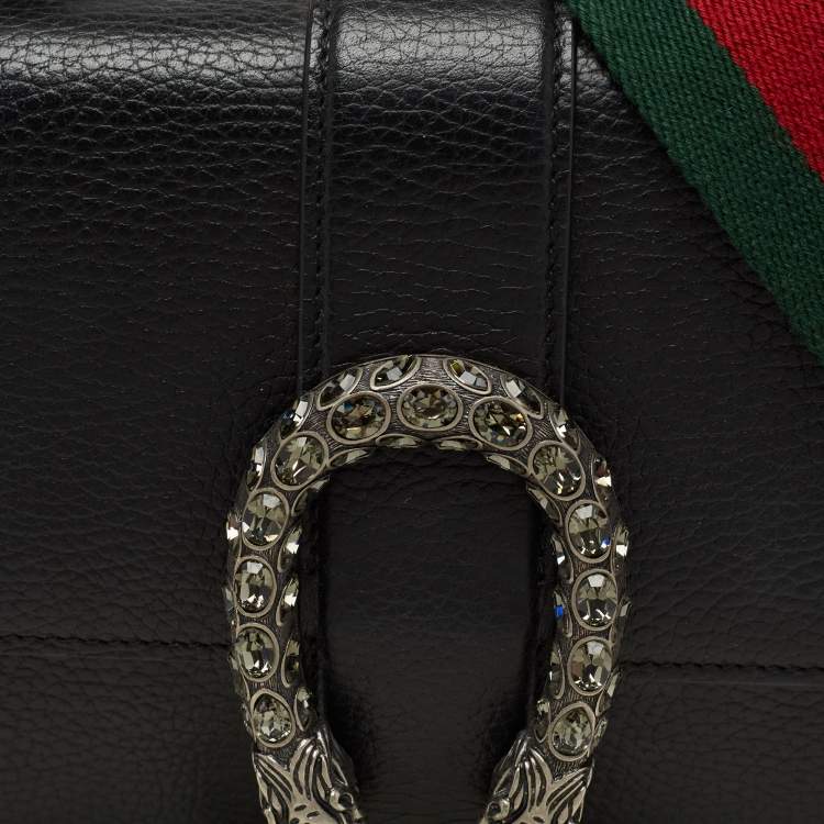 مملوكة مسبقًا Gucci Black Leather Dionysus Bamboo Top Handle Bag