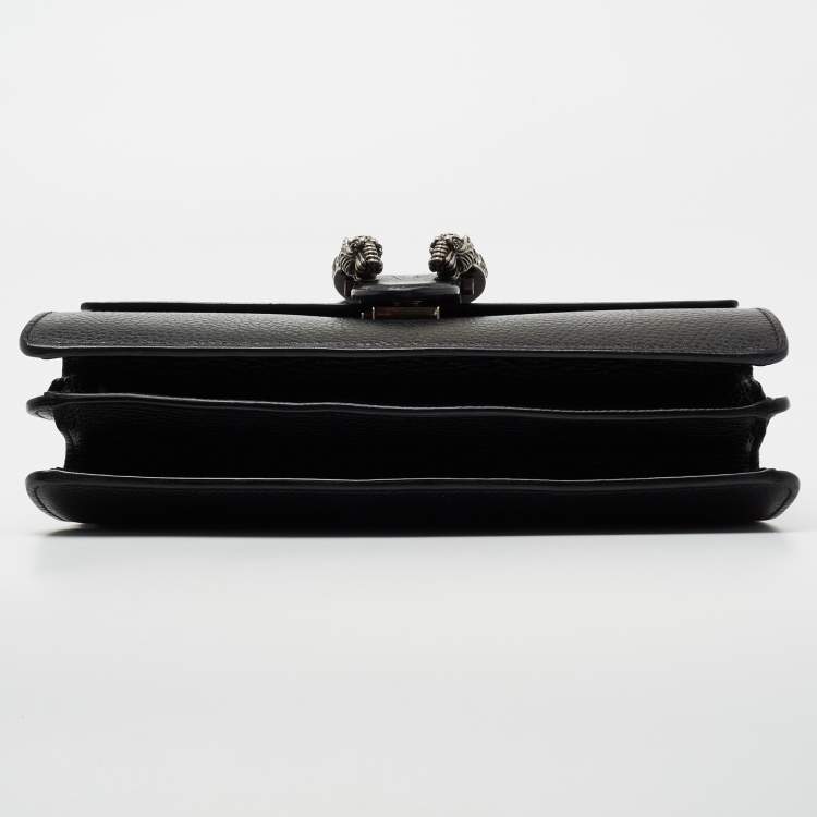 مملوكة مسبقًا Gucci Black Leather Dionysus Bamboo Top Handle Bag