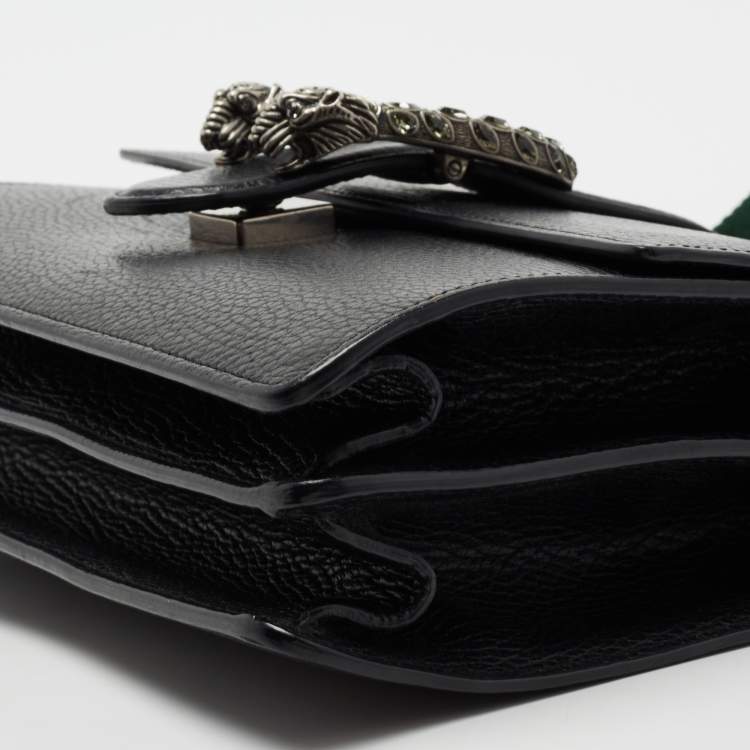 مملوكة مسبقًا Gucci Black Leather Dionysus Bamboo Top Handle Bag