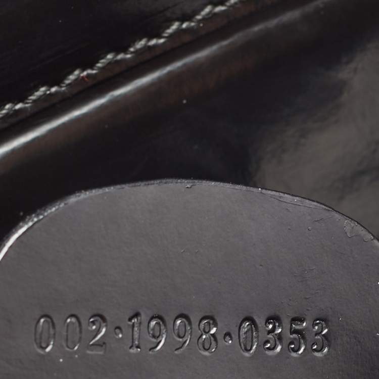 Pre Owned Gucci Black Nylon and Patent Leather Bamboo Tote