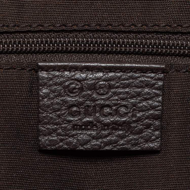Pre Owned Gucci Dark Brown Leather GG Charm Dome Satchel