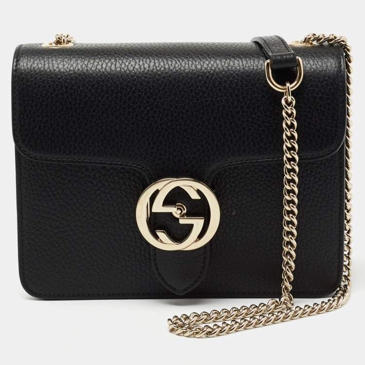 Gucci, Bags, Nwt Authentic Gucci Dollar Leather Gg Interlocking Flap  Crossbody Shoulder Bag