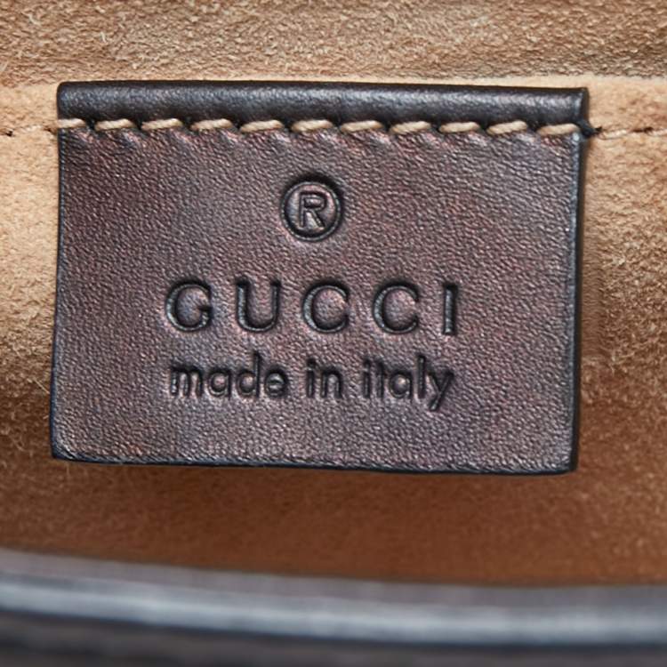 Pre Owned Gucci Black Leather Mini Sylvie Chain Shoulder Bag