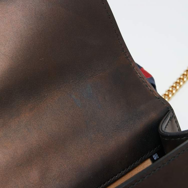 Pre Owned Gucci Black Leather Mini Sylvie Chain Shoulder Bag