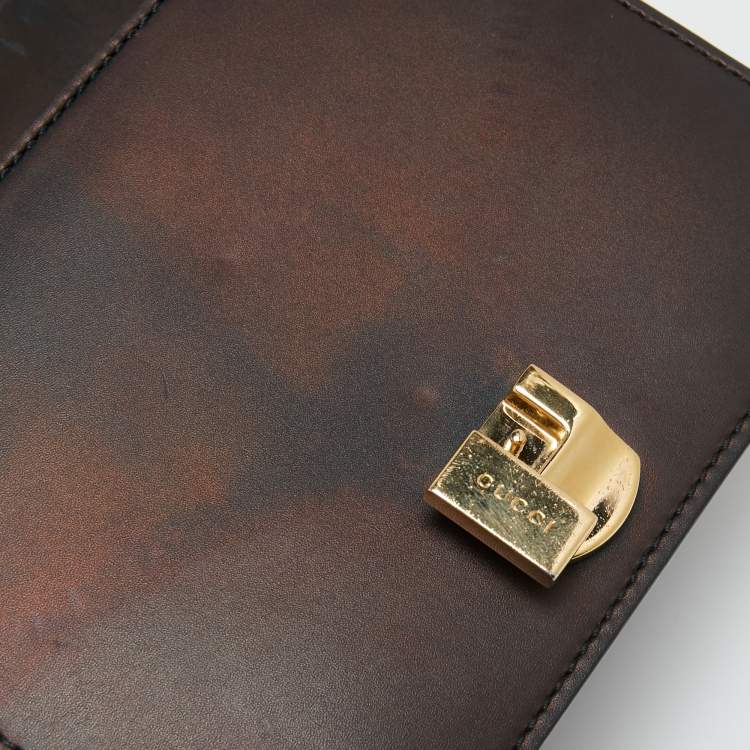 Pre Owned Gucci Black Leather Mini Sylvie Chain Shoulder Bag