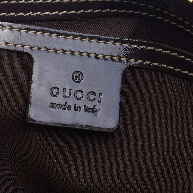 Pre Owned Gucci Dark Brown GG Supreme Canvas And Leather Joy Boston Bag