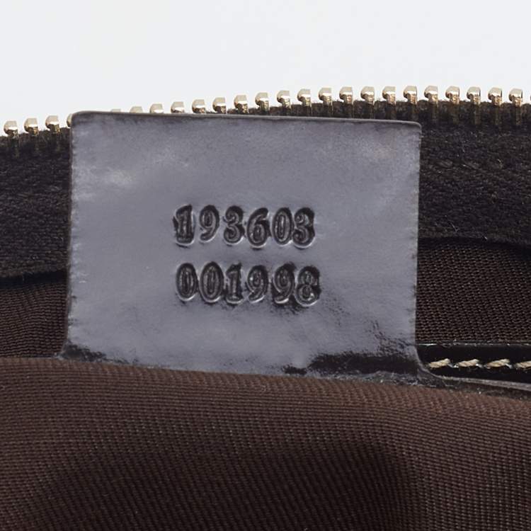 Pre Owned Gucci Dark Brown GG Supreme Canvas And Leather Joy Boston Bag