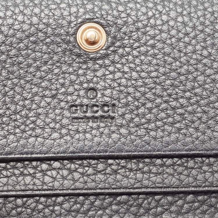 مملوكة مسبقًا Gucci Black Leather Animalier Card Case