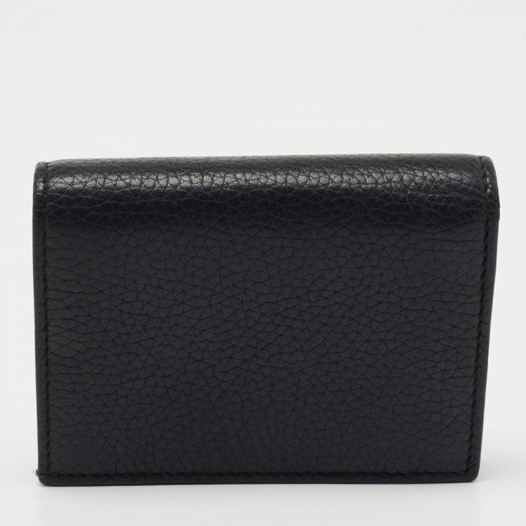 مملوكة مسبقًا Gucci Black Leather Animalier Card Case