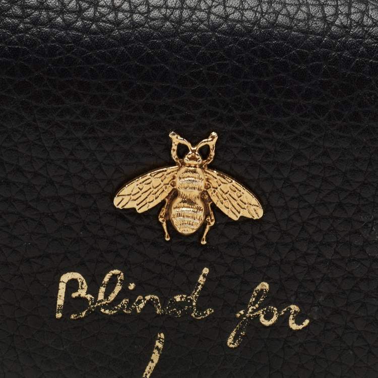مملوكة مسبقًا Gucci Black Leather Animalier Card Case