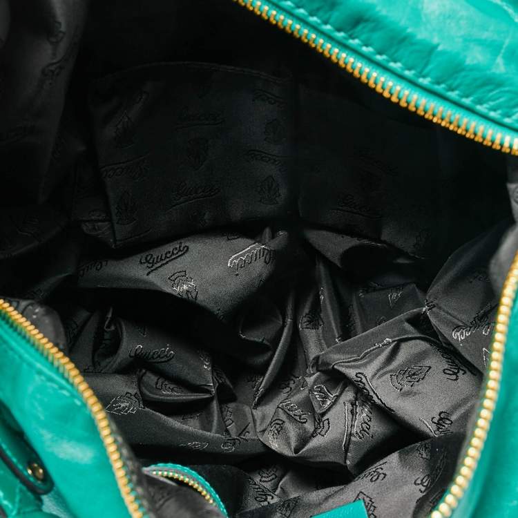 Pre Owned Gucci Green Leather Large Darwin Convertible Backpack