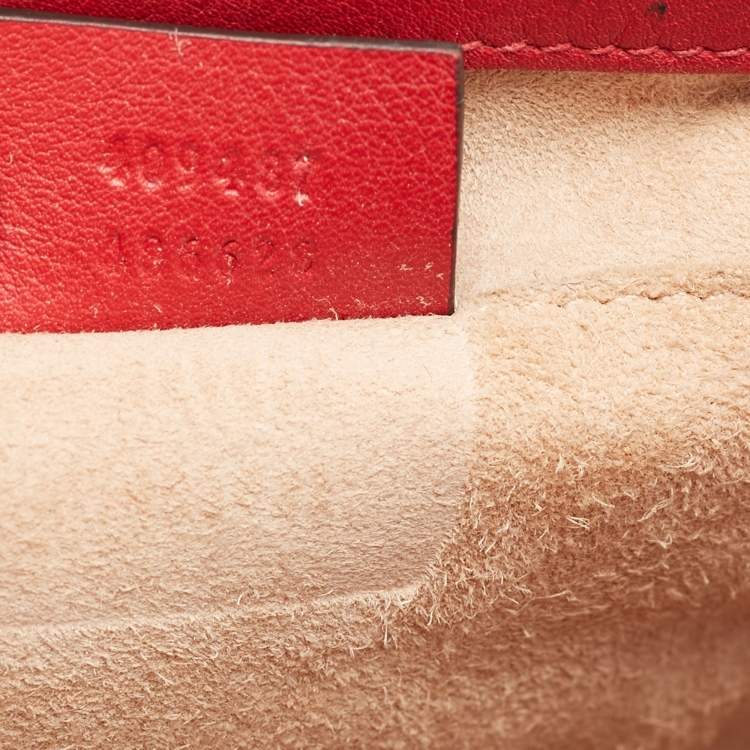 Pre Owned Gucci Beige/Red GG Supreme Canvas And Python Small Padlock Shoulder Bag