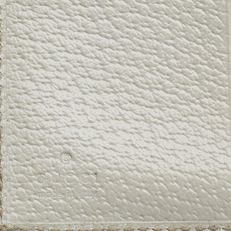Pre Owned Gucci Beige/Off White GG Canvas And Leather Princy Compact Trifold Wallet