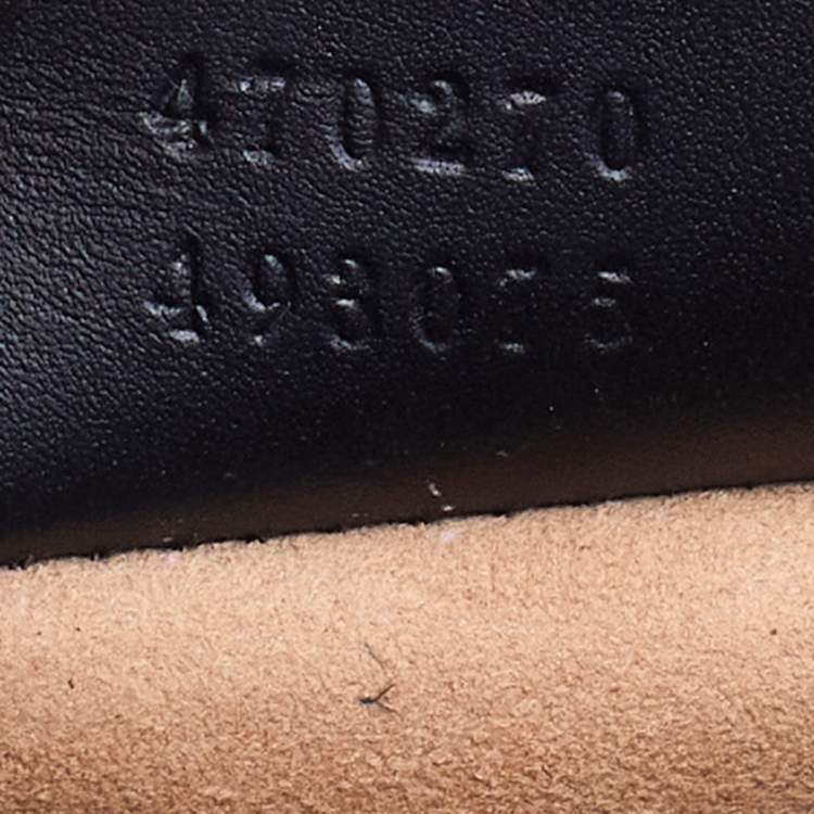 Pre Owned Gucci Black Leather Mini Web Chain Sylvie Top Handle Bag