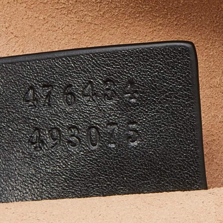 Pre Owned Gucci Black Matelassé Leather GG Marmont Belt Bag