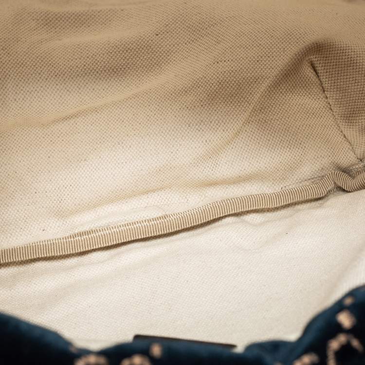 Pre Owned Gucci Blue GG Velvet Web Belt Bag