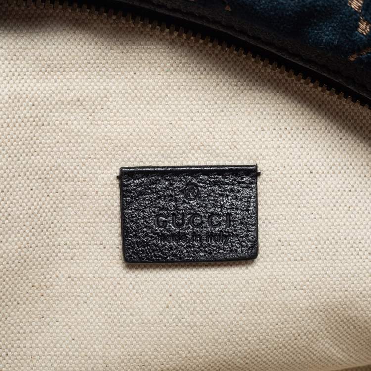 Pre Owned Gucci Blue GG Velvet Web Belt Bag