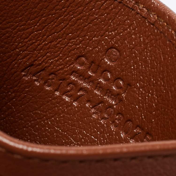 Pre Owned Gucci Brown Matelasse Leather GG Marmont Card Holder