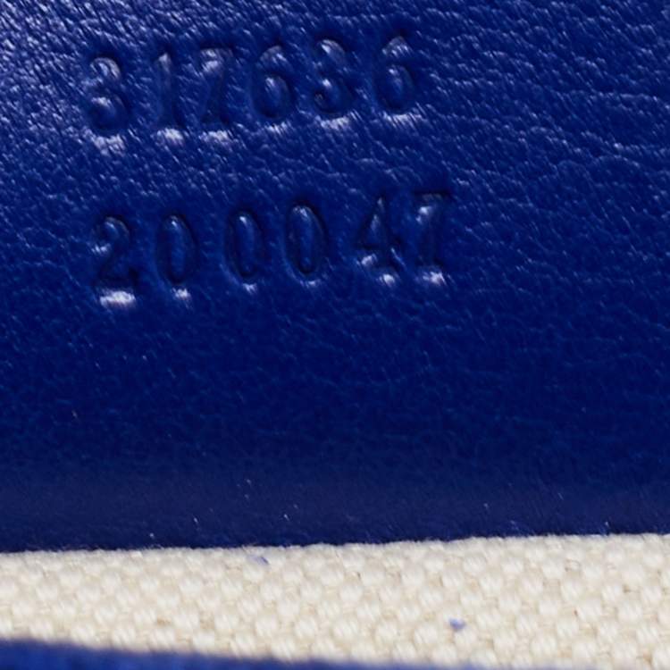 Pre Owned Gucci Blue Patent Leather Bright Bit Crossbody Bag
