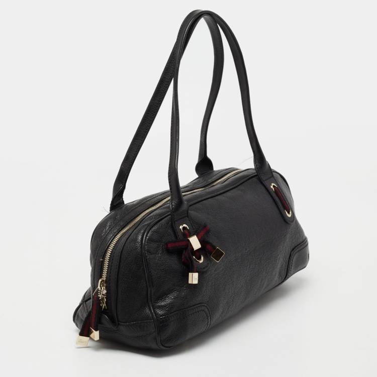 Pre Owned Gucci Black Leather Princy Bag