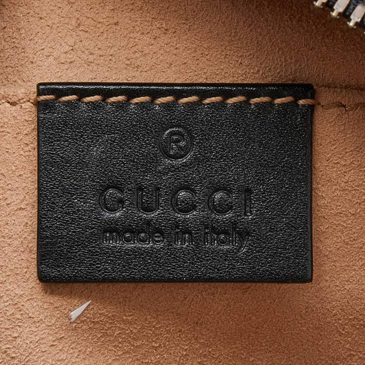 مملوكة مسبقًا Gucci Black Quilted Leather Embellished Small GG Marmont Shoulder Bag