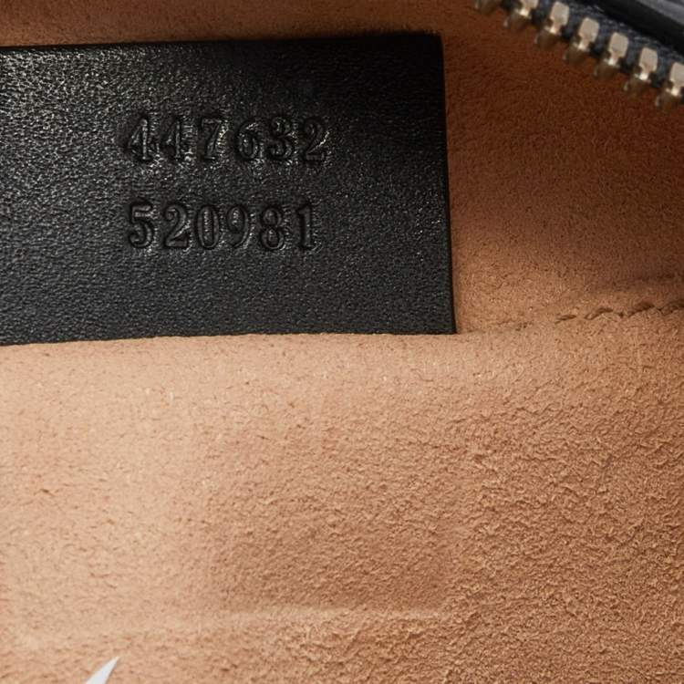 مملوكة مسبقًا Gucci Black Quilted Leather Embellished Small GG Marmont Shoulder Bag