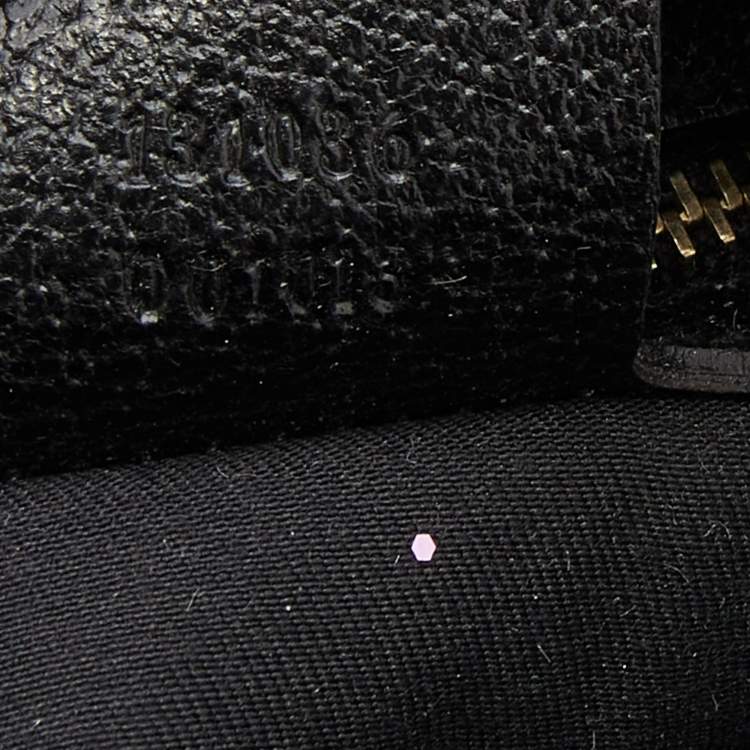 Pre Owned Gucci Black GG Canvas and Web Bamboo Ring Hobo