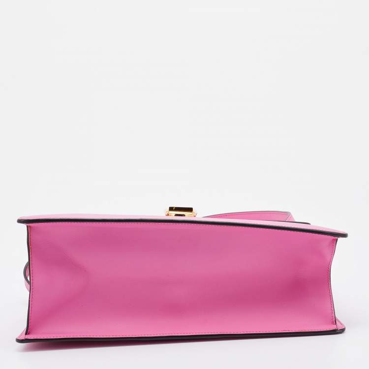 Pre Owned Gucci Pink Leather Medium Sylvie Top Handle Bag