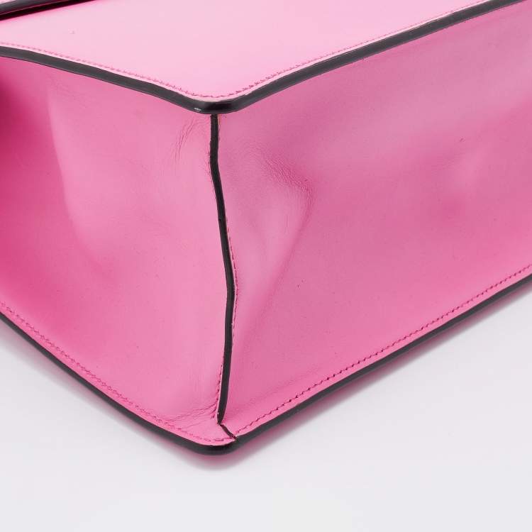 Pre Owned Gucci Pink Leather Medium Sylvie Top Handle Bag