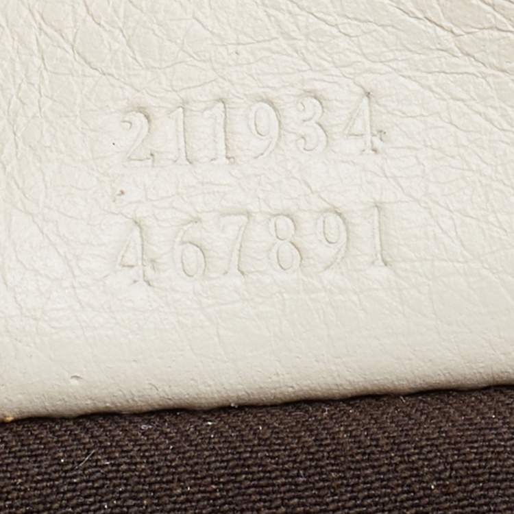 Pre Owned Gucci Beige/Brown GG Canvas And Leather Medium New Ladies Web Hobo