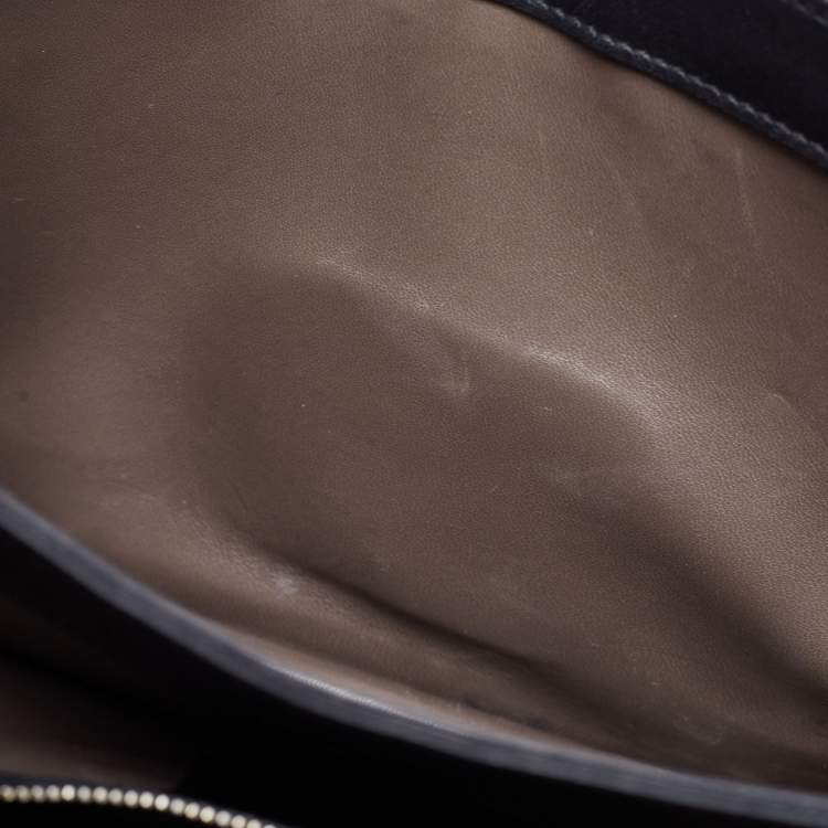 Pre Owned Gucci Black Leather Medium Interlocking G Shoulder Bag