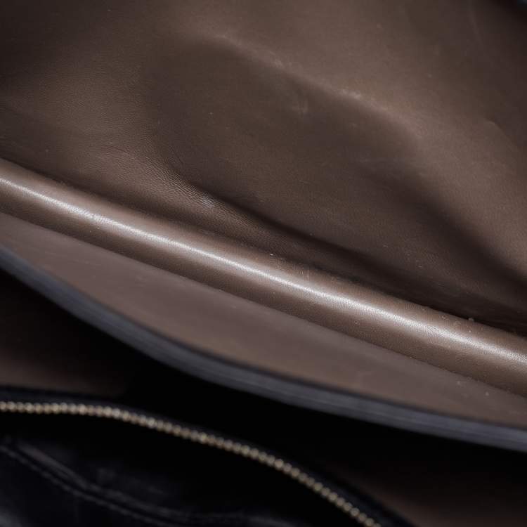 Pre Owned Gucci Black Leather Medium Interlocking G Shoulder Bag