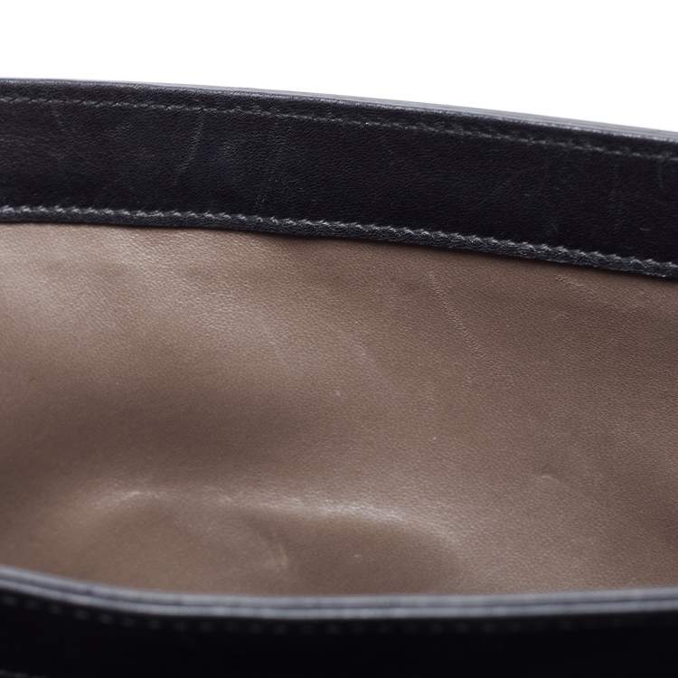 Pre Owned Gucci Black Leather Medium Interlocking G Shoulder Bag