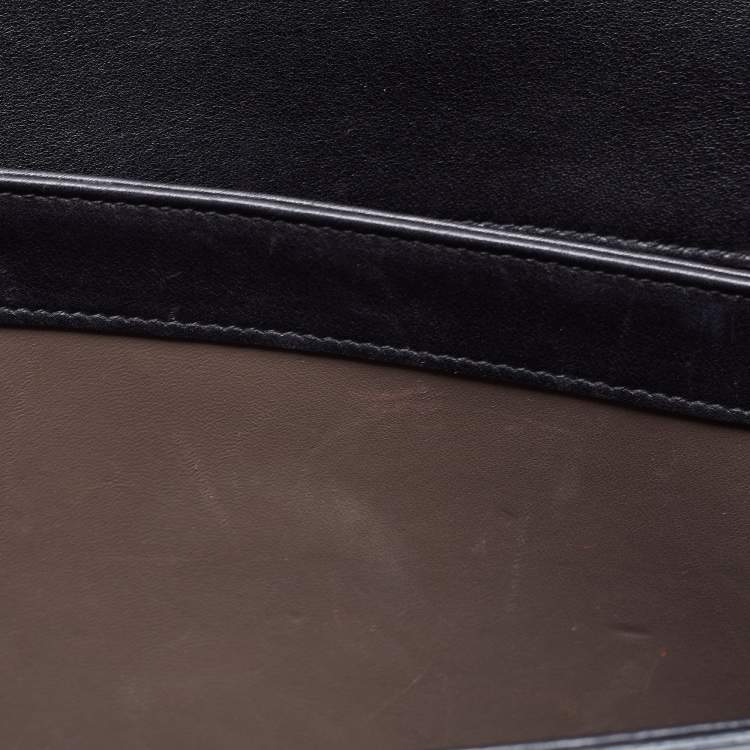 Pre Owned Gucci Black Leather Medium Interlocking G Shoulder Bag