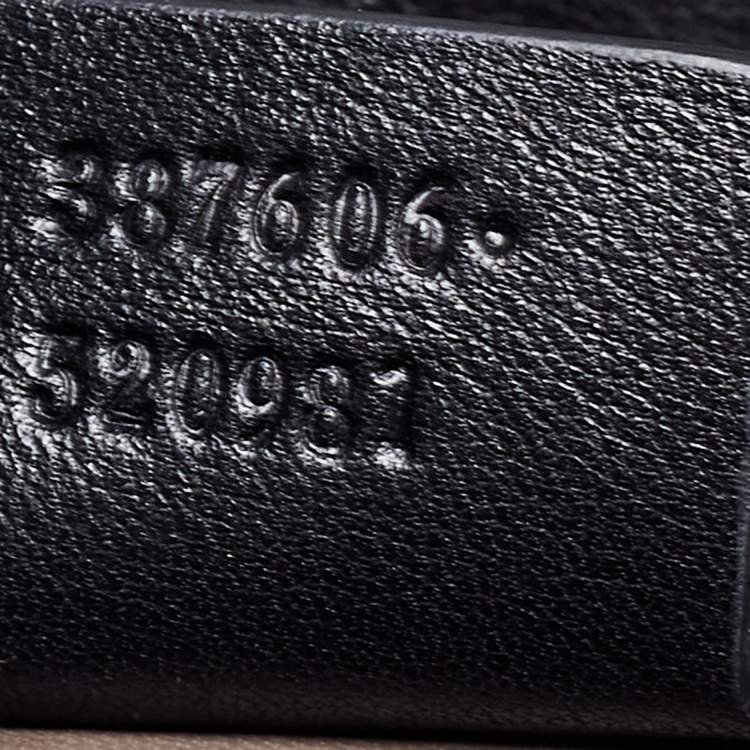 Pre Owned Gucci Black Leather Medium Interlocking G Shoulder Bag