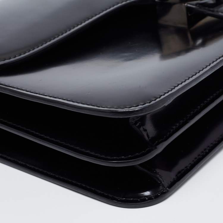 Pre Owned Gucci Black Leather Medium Interlocking G Shoulder Bag