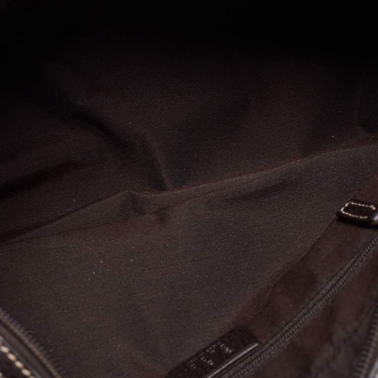 Pre Owned Gucci Beige/Brown GG Crystal Canvas and Leather Princy Satchel