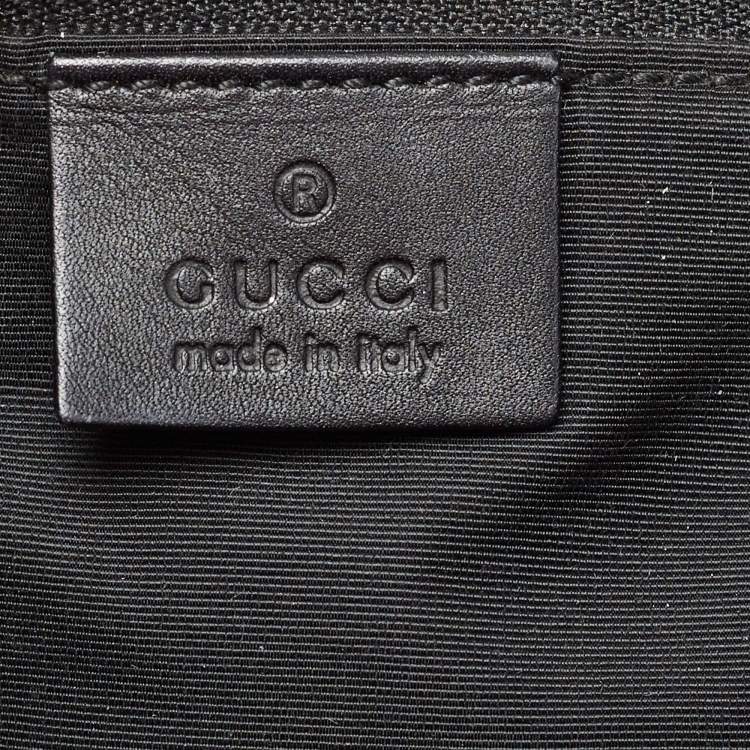 Pre Owned Gucci Black/Grey GG Denim and Leather Hobo