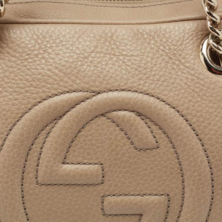 Pre Owned Gucci Beige Leather Soho Bag