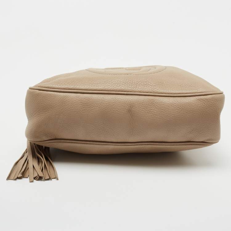 Pre Owned Gucci Beige Leather Soho Bag