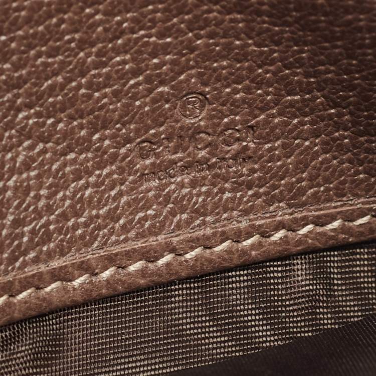 Pre Owned Gucci Beige/Brown GG Supreme Canvas and Leather Ophidia Web Wallet on Chain