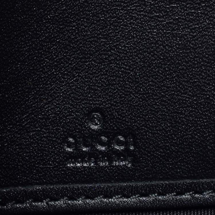 Pre Owned Gucci Beige/Brown GG Supreme Canvas Bee Zip Around Wallet