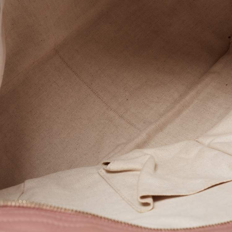 Pre Owned Gucci Dusty Pink Pebbled Leather Bree Tote