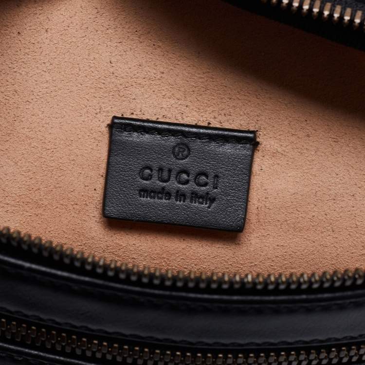Pre Owned Gucci Black Leather Animal Studs Leather Belt Bag