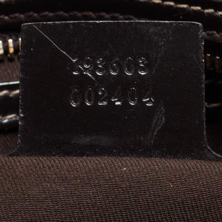 Pre Owned Gucci Beige/Dark Brown GG Supreme Canvas and Leather Medium Hearts Joy Boston Bag