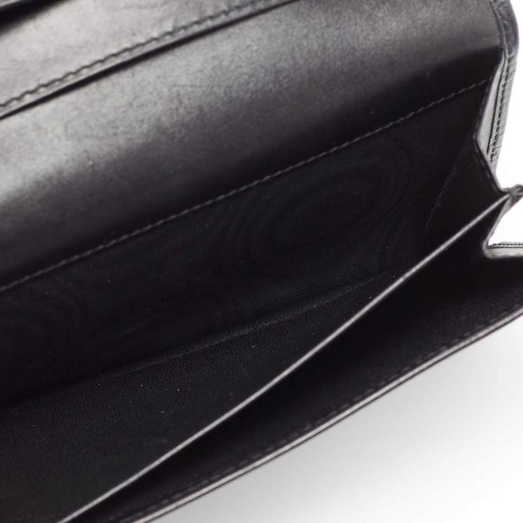 مملوكة مسبقًا Gucci Black GG Guccissima Leather Flap Continental Wallet
