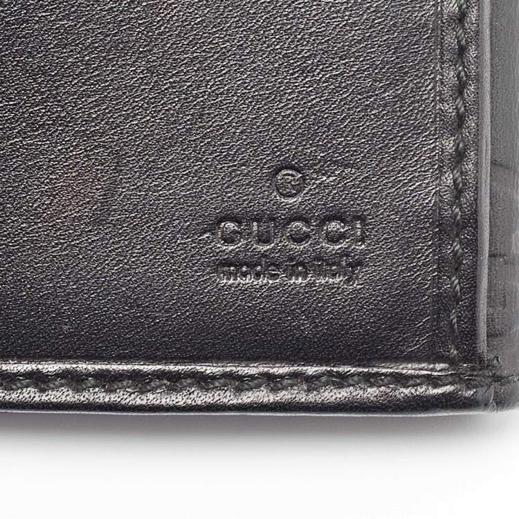 مملوكة مسبقًا Gucci Black GG Guccissima Leather Flap Continental Wallet