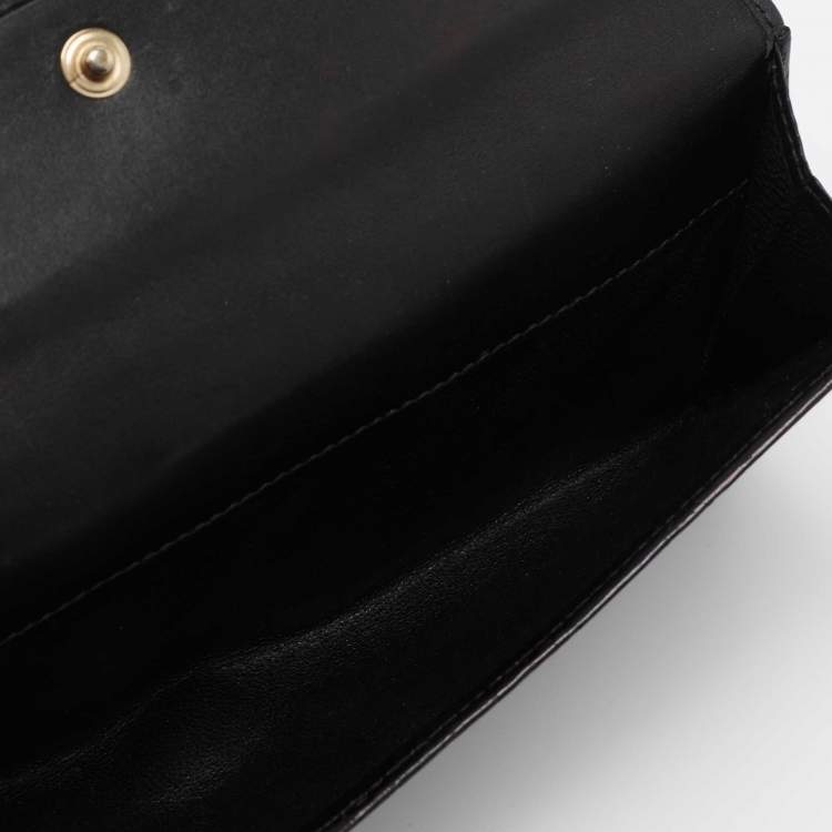 مملوكة مسبقًا Gucci Black GG Guccissima Leather Flap Continental Wallet