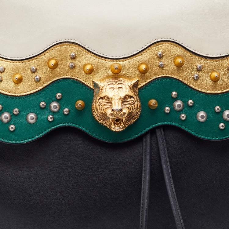 Pre Owned Gucci Multicolored Leather Medium Animalier Malin Studded Backpack 